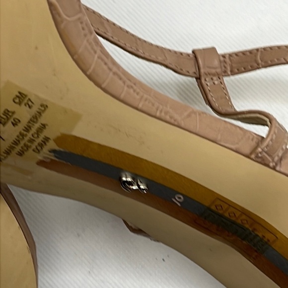 Sam Edelman Doran Maple croc embossed print leather heels sandals nude Sz‎ 10 M - Picture 13 of 14
